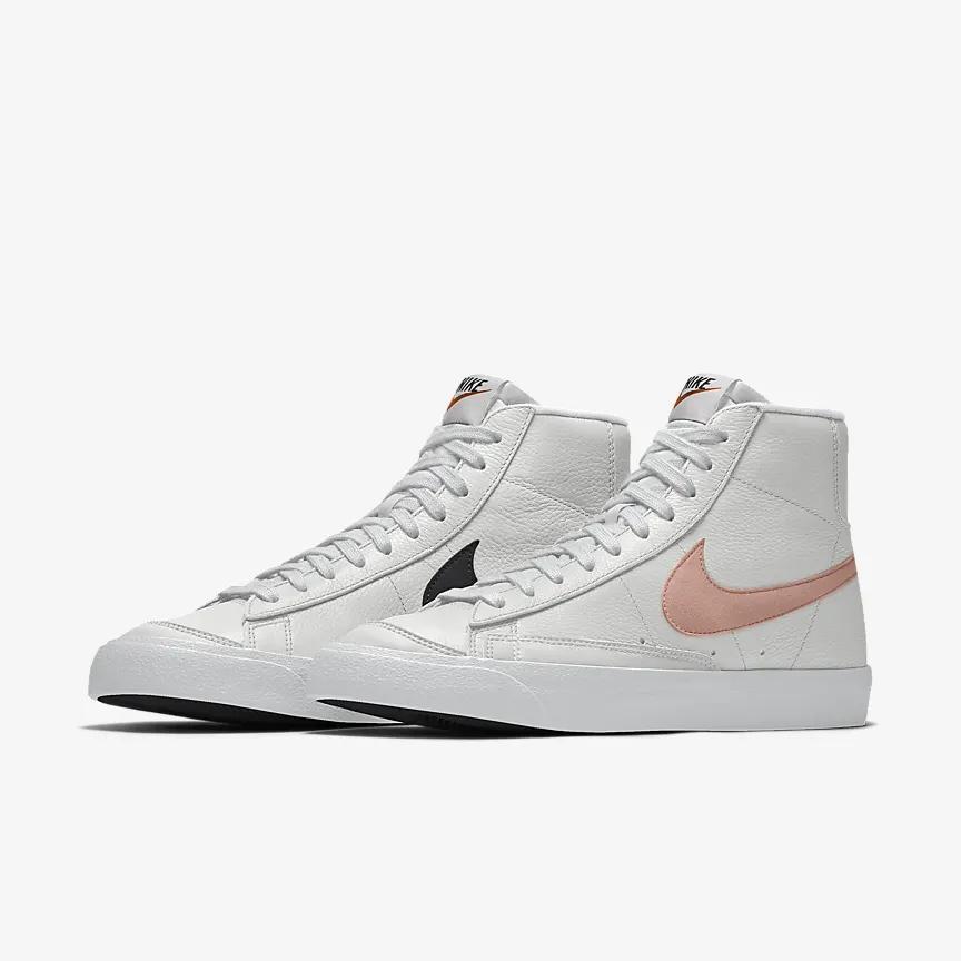 Giày Nike Blazer Mid '77 By You Nữ  Trắng Hồng